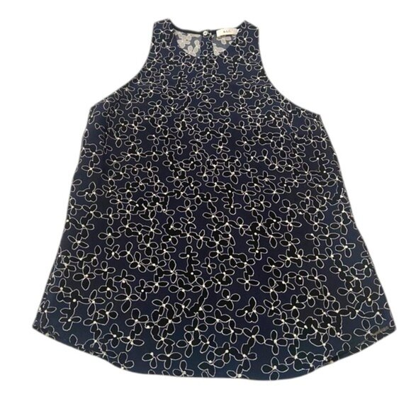 A.L.C. Black and White Floral Print Silk Blouse Top Size 2 - 2483 - Picture 4 of 15